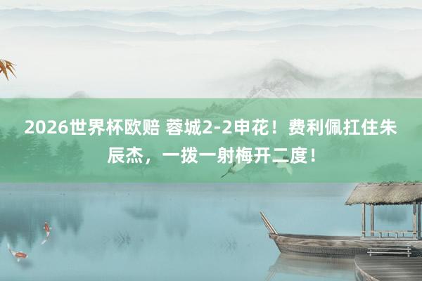 2026世界杯欧赔 蓉城2-2申花！费利佩扛住朱辰杰，一拨一射梅开二度！