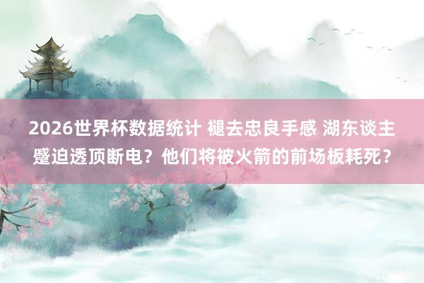 2026世界杯数据统计 褪去忠良手感 湖东谈主蹙迫透顶断电?他们将被火箭的前场板耗死?