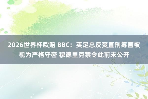 2026世界杯欧赔 BBC：英足总反爽直剂筹画被视为严格守密 穆德里克禁令此前未公开