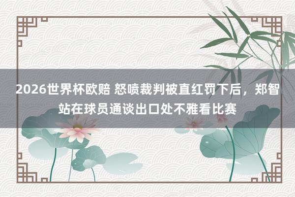 2026世界杯欧赔 怒喷裁判被直红罚下后，<a href=