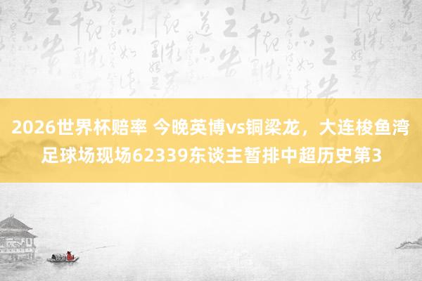 2026世界杯赔率 今晚英博vs铜梁龙，大连梭鱼湾足球场现场62339东谈主暂排中超历史第3