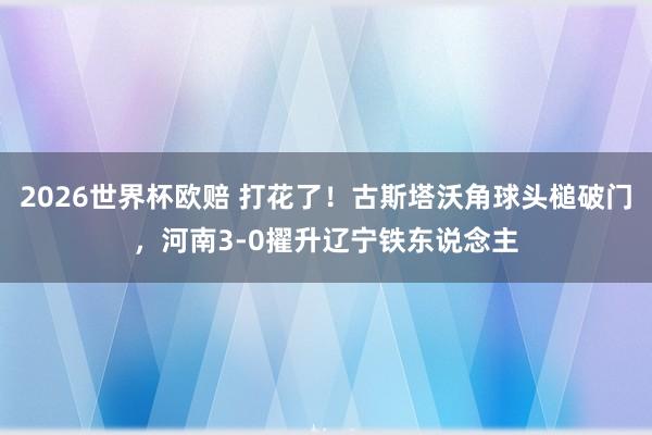 2026世界杯欧赔 打花了！古斯塔沃角球头槌破门，河南3-0擢升辽宁铁东说念主