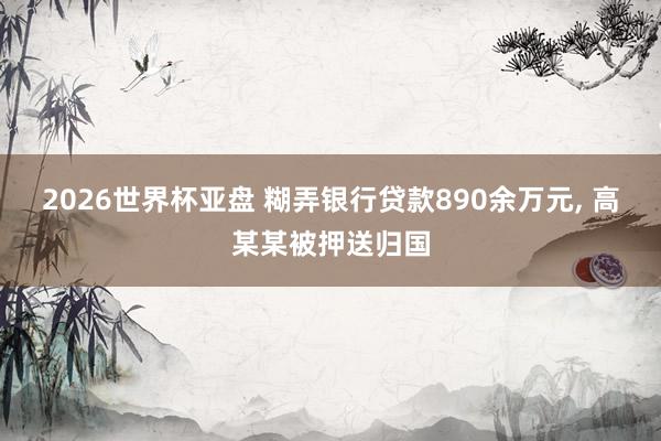 2026世界杯亚盘 糊弄银行贷款890余万元, 高某某被押送归国