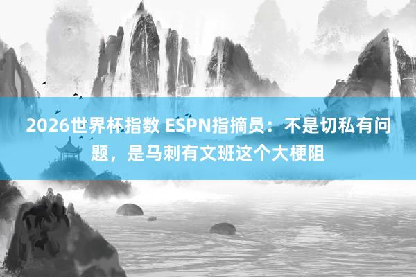 2026世界杯指数 ESPN指摘员:不是切私有问题,是马刺有文班这个大梗阻