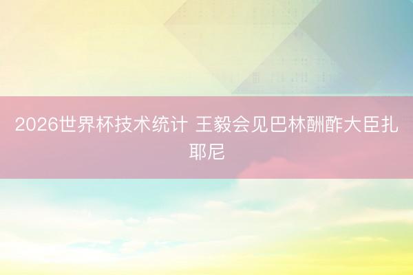 2026世界杯技术统计 王毅会见巴林酬酢大臣扎耶尼