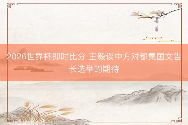2026世界杯即时比分 王毅谈中方对都集国文告长选举的期待